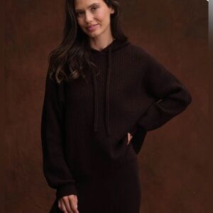 The Cashmere Project Shaker hoodie in espresso brown NWT